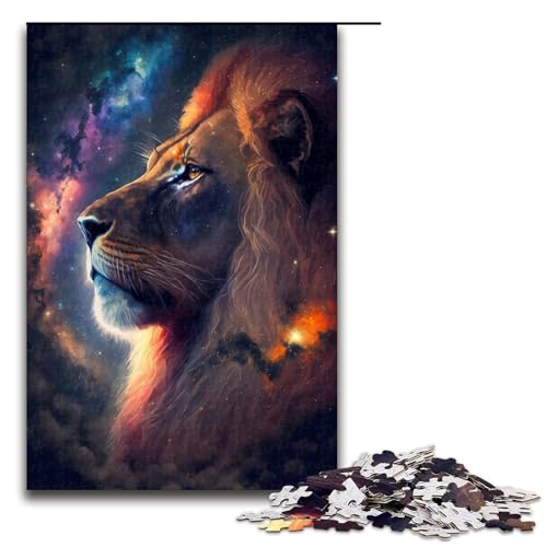 Puzzle 1000 Teile König des Dschungels Puzzle für Erwachsene aus Holz Lernspiel Herausforderungsspielzeug 75x50cm von QSYFNBZL
