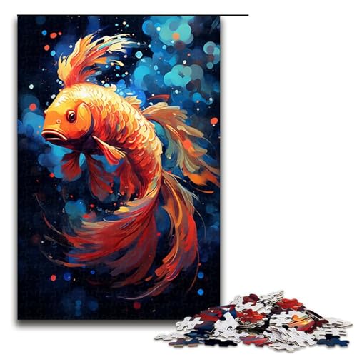 Puzzle 1000 Teile Koi Fische sind von Spritzern umgeben im Stil eines Puzzles für Erwachsene aus Holz Lernspiel Herausforderungsspielzeug 75 x 50 cm Puzzle 1000 Teile Koi Fische sind von Spritzern umgeben im Stil eines Puzzles für Erwachsene aus Holz Lernspiel Herausforderungsspielzeug 75 x 50 cm von QSYFNBZL