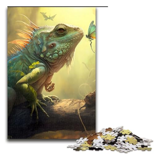 Puzzle 1000 Teile Leguan auf AST Puzzle für Erwachsene aus Holz Lernspiel Herausforderung Spielzeug 75x50cm von QSYFNBZL