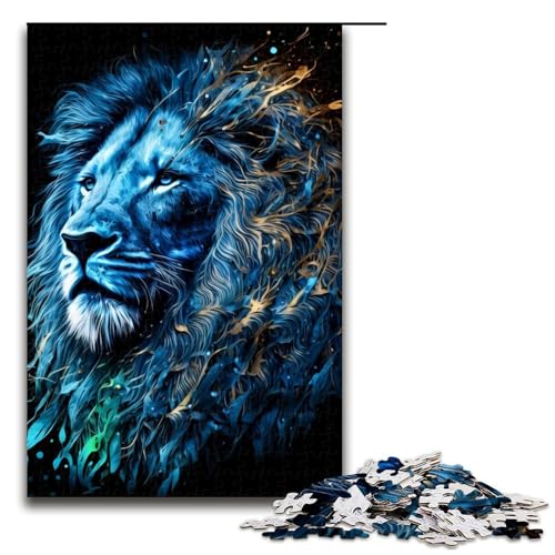 Puzzle 1000 Teile Löwenpuzzle für Erwachsene aus Holz Lernspiel Herausforderungsspielzeug 75 x 50 cm von QSYFNBZL