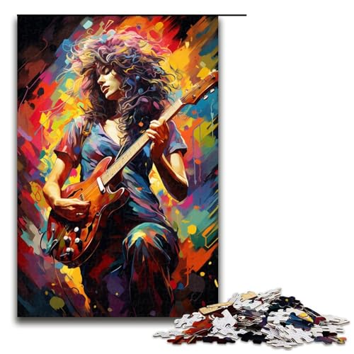 Puzzle 1000 Teile Mädchen spielt Gitarre Puzzle für Erwachsene aus Holz Lernspiel Herausforderung Spielzeug 75x50cm Puzzle 1000 Teile Mädchen spielt Gitarre Puzzle für Erwachsene aus Holz Lernspiel Herausforderung Spielzeug 75x50cm von QSYFNBZL