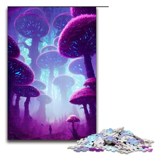 Puzzle 1000 Teile Magischer Wald Puzzle für Erwachsene Holz Lernspiel Herausforderung Spielzeug 75x50cm von QSYFNBZL