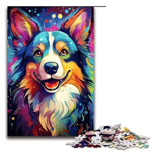 Puzzle 1000 Teile Malen Farbe Corgi Hund Puzzle für Erwachsene aus Holz Lernspiel Herausforderungsspielzeug 75 x 50 cm Puzzle 1000 Teile Malen Farbe Corgi Hund Puzzle für Erwachsene aus Holz Lernspiel Herausforderungsspielzeug 75 x 50 cm von QSYFNBZL