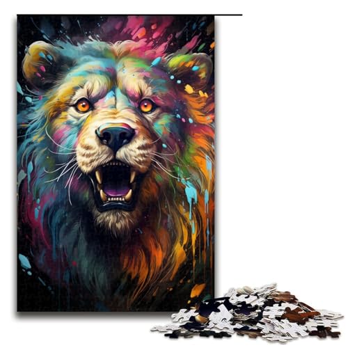 Puzzle 1000 Teile Malen Farbe Löwe Puzzle für Erwachsene aus Holz Lernspiel Herausforderungsspielzeug 75 x 50 cm Puzzle 1000 Teile Malen Farbe Löwe Puzzle für Erwachsene aus Holz Lernspiel Herausforderungsspielzeug 75 x 50 cm von QSYFNBZL
