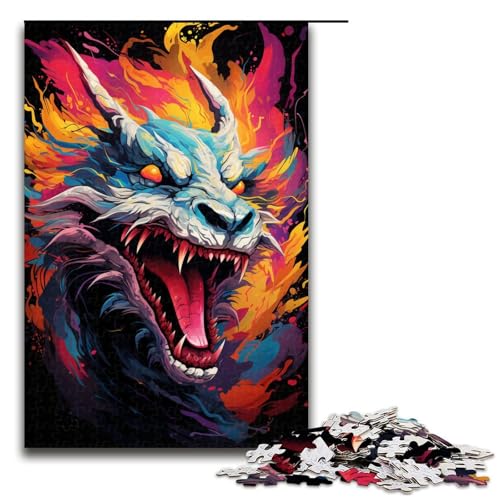 Puzzle 1000 Teile Malen bunter Drache Puzzle für Erwachsene aus Holz Lernspiel Herausforderungsspielzeug 75 x 50 cm Puzzle 1000 Teile Malen bunter Drache Puzzle für Erwachsene aus Holz Lernspiel Herausforderungsspielzeug 75 x 50 cm von QSYFNBZL