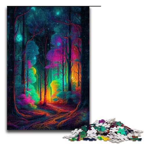 Puzzle 1000 Teile Psychedelic Forest Puzzle für Erwachsene aus Holz Lernspiel Herausforderungsspielzeug 75 x 50 cm Puzzle 1000 Teile Psychedelic Forest Puzzle für Erwachsene aus Holz Lernspiel Herausforderungsspielzeug 75 x 50 cm von QSYFNBZL