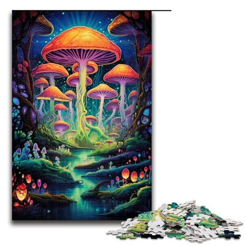 Puzzle 1000 Teile Psychedelische Pilze im Wald Puzzle für Erwachsene Lernspiel aus Holz Herausforderungsspielzeug 75 x 50 cm Puzzle 1000 Teile Psychedelische Pilze im Wald Puzzle für Erwachsene Lernspiel aus Holz Herausforderungsspielzeug 75 x 50 cm von QSYFNBZL