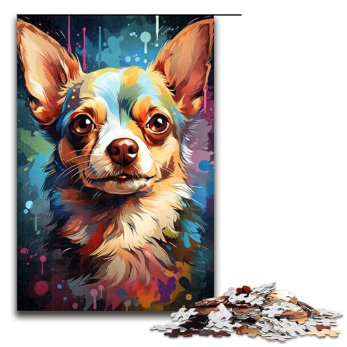 Puzzle 1000 Teile Psychedelischer Chihuahua Hund Puzzle für Erwachsene Holz Lernspiel Herausforderungsspielzeug 75 x 50 cm Puzzle 1000 Teile Psychedelischer Chihuahua Hund Puzzle für Erwachsene Holz Lernspiel Herausforderungsspielzeug 75 x 50 cm von QSYFNBZL