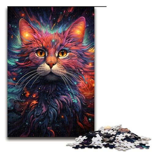 Puzzle 1000 Teile Psychedelisches Gemälde Sternenhimmel Katze Puzzle für Erwachsene Holz Lernspiel Herausforderungsspielzeug 75 x 50 cm Puzzle 1000 Teile Psychedelisches Gemälde Sternenhimmel Katze Puzzle für Erwachsene Holz Lernspiel Herausforderungsspielzeug 75 x 50 cm von QSYFNBZL