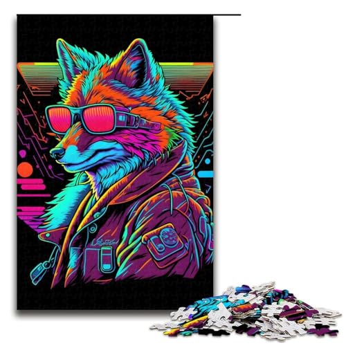 Puzzle 1000 Teile Red Fox Bangers Gangster Puzzle für Erwachsene aus Holz Lernspiel Herausforderungsspielzeug 75x50cm von QSYFNBZL
