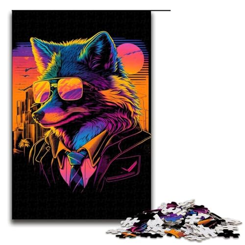 Puzzle 1000 Teile Red Fox Hitman Gangster Puzzle für Erwachsene aus Holz Lernspiel Herausforderungsspielzeug 75x50cm von QSYFNBZL