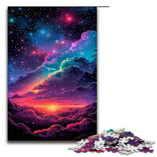 Puzzle 1000 Teile Regenbogenwolken Puzzle für Erwachsene Holz Lernspiel Herausforderung Spielzeug 1000 PCS von QSYFNBZL