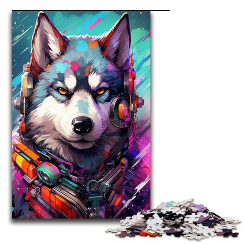 Puzzle 1000 Teile Roboter Husky von SplattersLots of Thick Coloured Cloud Puzzle für Erwachsene Holz Lernspiel Herausforderungsspielzeug 75 x 50 cm von QSYFNBZL