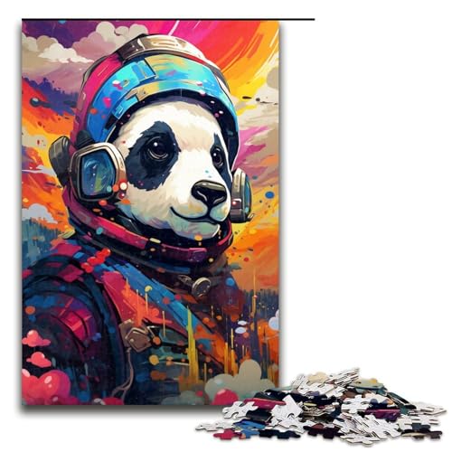 Puzzle 1000 Teile Roboter Panda von SplattersLots of Thick Coloured Cloud Puzzle für Erwachsene Holz Lernspiel Herausforderungsspielzeug 75 x 50 cm von QSYFNBZL