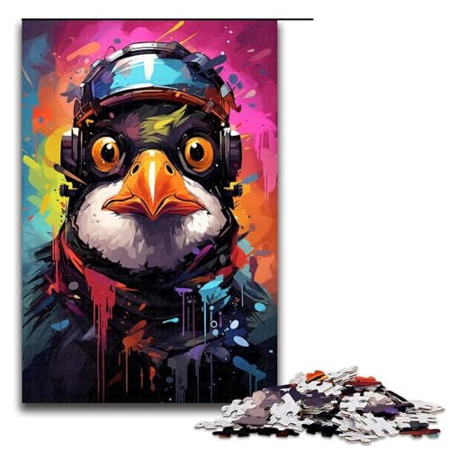 Puzzle 1000 Teile Roboter Pinguin von SplattersLots Dickes buntes Puzzle für Erwachsene Lernspiel aus Holz Herausforderungsspielzeug 75 x 50 cm von QSYFNBZL
