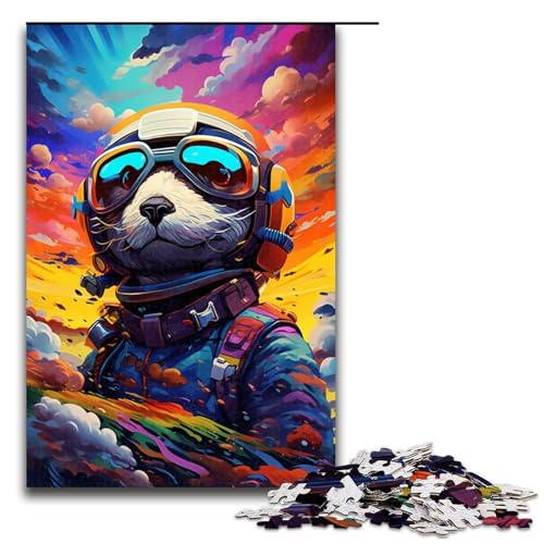 Puzzle 1000 Teile Roboterotter von SplattersLots of Thick Coloured Cloud Puzzle für Erwachsene Holz Lernspiel Herausforderungsspielzeug 75 x 50 cm von QSYFNBZL