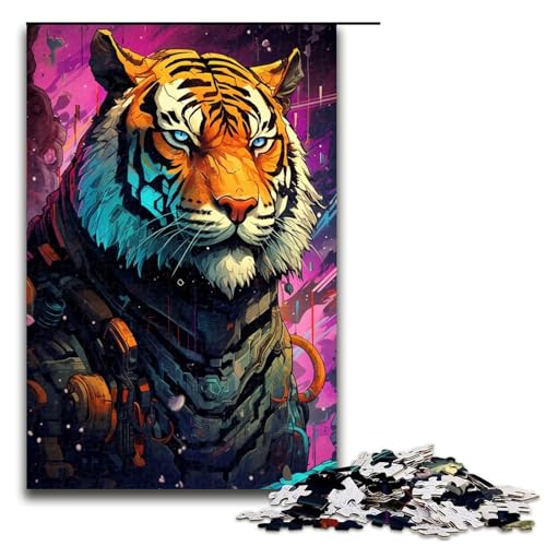 Puzzle 1000 Teile Robotertiger von SplattersLots of Thick Coloured Cloud Jigsaw für Erwachsene Holz Lernspiel Challenge Toy 1000 PCS von QSYFNBZL