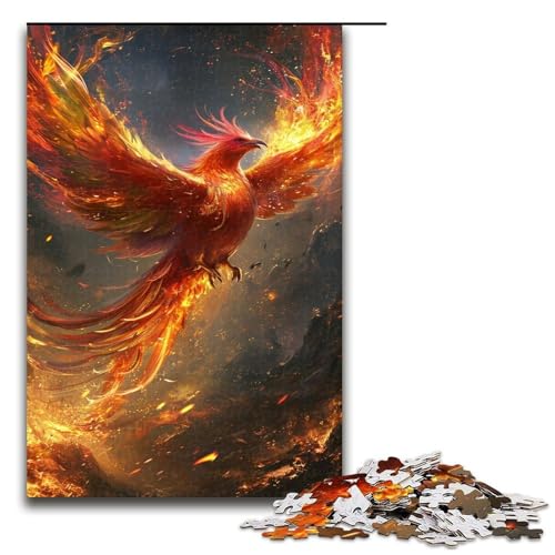 Puzzle 1000 Teile Roter Vogel mit Buntem Puzzle für Erwachsene Lernspiel aus Holz Herausforderungsspielzeug 1000 Teile von QSYFNBZL