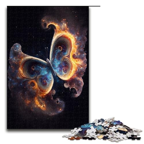 Puzzle 1000 Teile Schmetterlingspuzzle für Erwachsene aus Holz Lernspiel Herausforderungsspielzeug 75 x 50 cm von QSYFNBZL