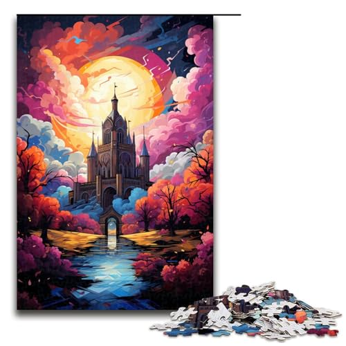 Puzzle 1000 Teile Schöne Fantasielandschaft Puzzle für Erwachsene aus Holz Lernspiel Herausforderungsspielzeug 75x50cm von QSYFNBZL
