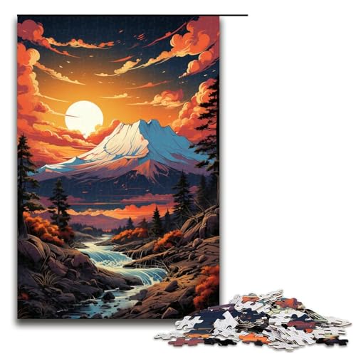 Puzzle 1000 Teile Schöne Fantasielandschaft Puzzle für Erwachsene aus Holz Lernspiel Herausforderungsspielzeug 75x50cm von QSYFNBZL