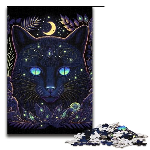 Puzzle 1000 Teile Schwarzlichtkatze Puzzle für Erwachsene Holz Lernspiel Herausforderung Spielzeug 75x50cm Puzzle 1000 Teile Schwarzlichtkatze Puzzle für Erwachsene Holz Lernspiel Herausforderung Spielzeug 75x50cm von QSYFNBZL