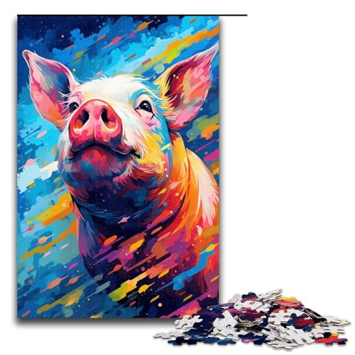 Puzzle 1000 Teile Schwein ist von Spritzern umgeben viele Bunte Wolken Puzzle für Erwachsene Lernspiel aus Holz Herausforderungsspielzeug 75 x 50 cm Puzzle 1000 Teile Schwein ist von Spritzern umgeben viele Bunte Wolken Puzzle für Erwachsene Lernspiel aus Holz Herausforderungsspielzeug 75 x 50 cm von QSYFNBZL