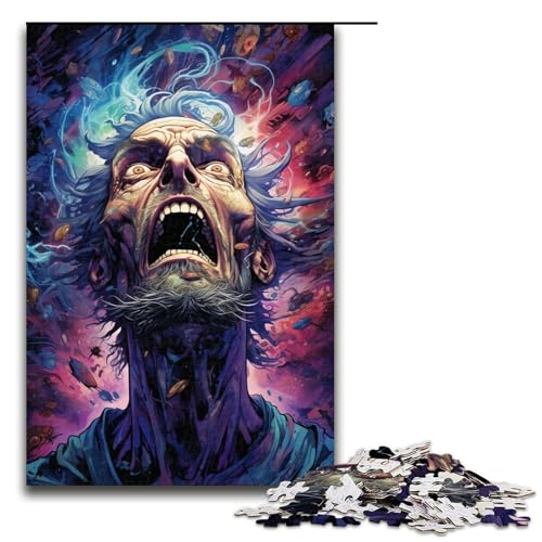 Puzzle 1000 Teile Seltsamer Alter Mann Puzzle für Erwachsene aus Holz Lernspiel Herausforderungsspielzeug 75x50cm von QSYFNBZL