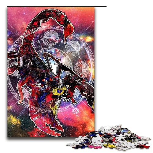 Puzzle 1000 Teile Skorpion Sternzeichen Wandkunst Puzzle für Erwachsene aus Holz Lernspiel Herausforderungsspielzeug 75x50cm von QSYFNBZL