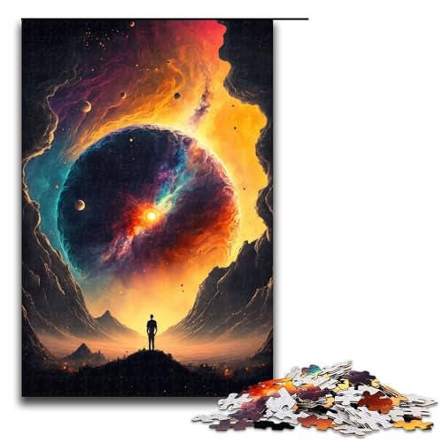 Puzzle 1000 Teile Sonnenuntergang Fantasie Puzzle für Erwachsene Holz Lernspiel Herausforderung Spielzeug 75x50cm von QSYFNBZL