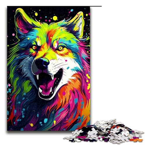 Puzzle 1000 Teile Street Colorful Wolf für Erwachsene, Familienspiel aus Holz, 75 x 50 cm Puzzle 1000 Teile Street Colorful Wolf für Erwachsene, Familienspiel aus Holz, 75 x 50 cm von QSYFNBZL