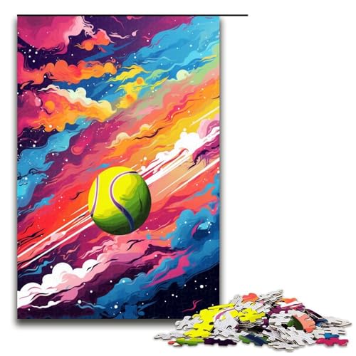 Puzzle 1000 Teile Tennisball von SplattersLots of Thick Coloured Cloud Jigsaw für Erwachsene Holz Lernspiel Challenge Toy 1000 PCS von QSYFNBZL