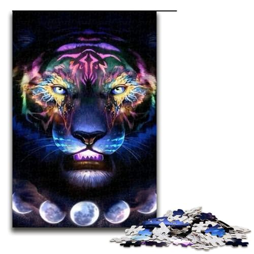 Puzzle 1000 Teile Tiger Puzzle für Erwachsene Holz Lernspiel Herausforderung Spielzeug 75x50cm von QSYFNBZL