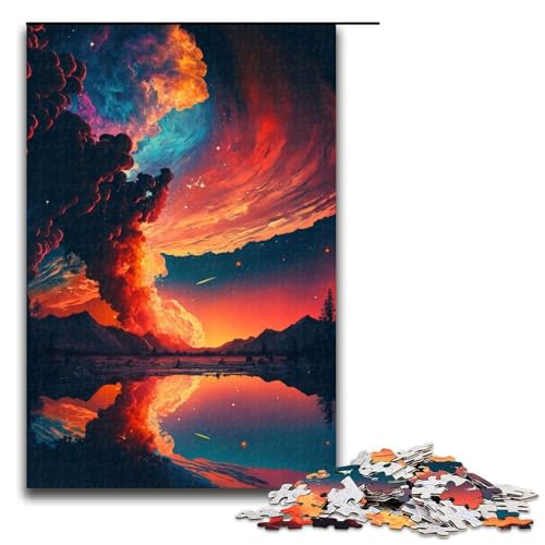 Puzzle 1000 Teile Traumhafter Sonnenuntergang Puzzle für Erwachsene Holz Lernspiel Herausforderung Spielzeug 75x50cm von QSYFNBZL