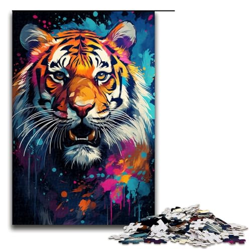 Puzzle 1000 Teile Wildes Gemälde Exotischer Tiger Puzzle für Erwachsene Holz Lernspiel Herausforderungsspielzeug 75x50cm Puzzle 1000 Teile Wildes Gemälde Exotischer Tiger Puzzle für Erwachsene Holz Lernspiel Herausforderungsspielzeug 75x50cm von QSYFNBZL