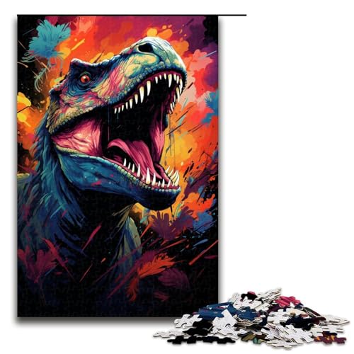 Puzzle 1000 Teile Wildes buntes Dinosaurier Puzzle für Erwachsene aus Holz Lernspiel Herausforderungsspielzeug 75 x 50 cm Puzzle 1000 Teile Wildes buntes Dinosaurier Puzzle für Erwachsene aus Holz Lernspiel Herausforderungsspielzeug 75 x 50 cm von QSYFNBZL