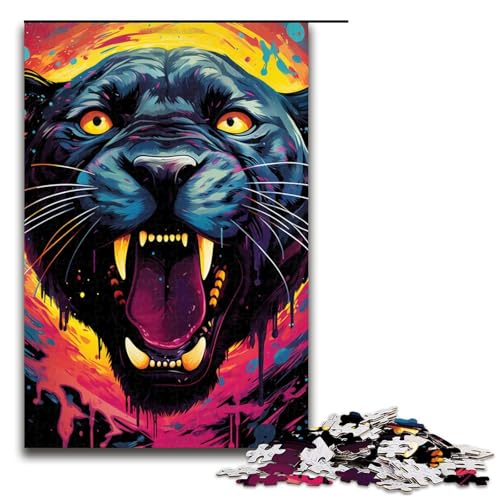 Puzzle 1000 Teile buntes Gekritzel schwarzer Panther Puzzle für Erwachsene hölzernes Lernspiel Herausforderungsspielzeug 75 x 50 cm Puzzle 1000 Teile buntes Gekritzel schwarzer Panther Puzzle für Erwachsene hölzernes Lernspiel Herausforderungsspielzeug 75 x 50 cm von QSYFNBZL