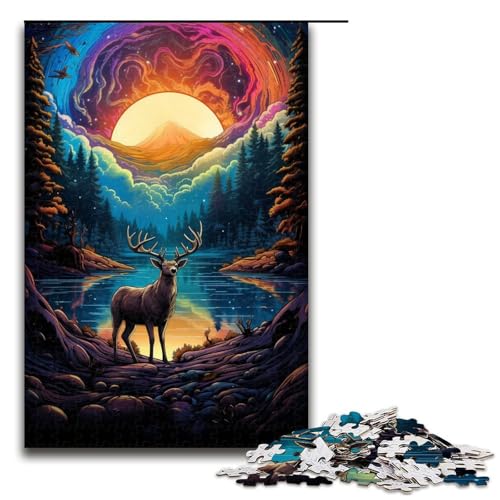Puzzle 1000 Teile buntes Hirsch Puzzle für Erwachsene aus Holz Lernspiel Herausforderungsspielzeug 75 x 50 cm Puzzle 1000 Teile buntes Hirsch Puzzle für Erwachsene aus Holz Lernspiel Herausforderungsspielzeug 75 x 50 cm von QSYFNBZL