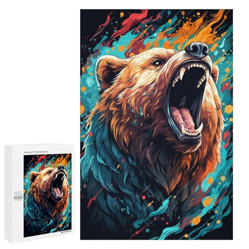 Puzzle 1000 Teile buntes psychedelisches Bären Puzzle für Erwachsene hölzernes Lernspiel Herausforderungsspielzeug 75 x 50 cm Puzzle 1000 Teile buntes psychedelisches Bären Puzzle für Erwachsene hölzernes Lernspiel Herausforderungsspielzeug 75 x 50 cm von QSYFNBZL