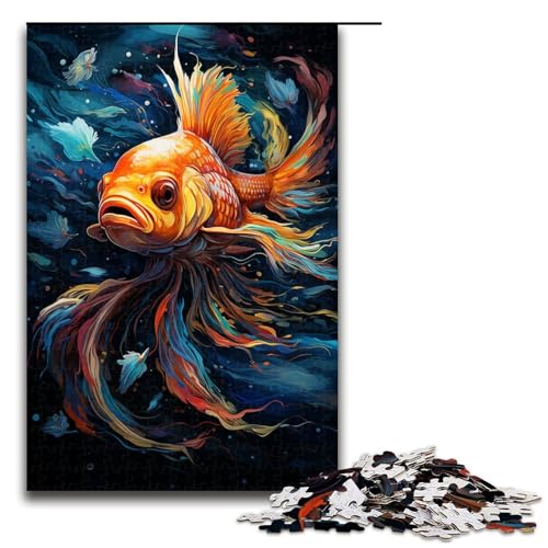 Puzzle 1000 Teile buntes psychedelisches Galaxie Goldfisch Puzzle für Erwachsene hölzernes Lernspiel Herausforderungsspielzeug 75 x 50 cm Puzzle 1000 Teile buntes psychedelisches Galaxie Goldfisch Puzzle für Erwachsene hölzernes Lernspiel Herausforderungsspielzeug 75 x 50 cm von QSYFNBZL