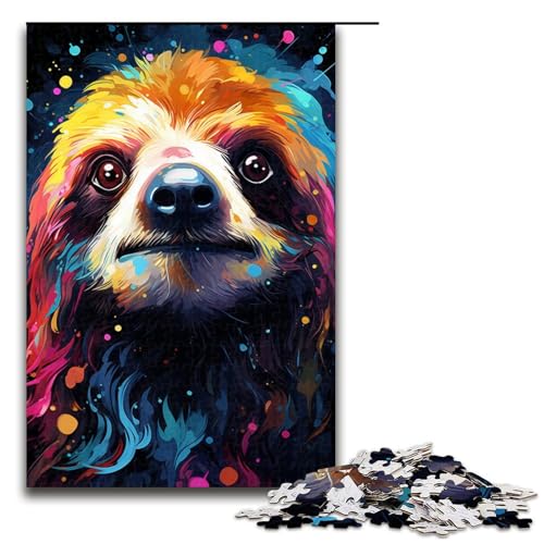 Puzzle 1000 Teile buntes psychedelisches Galaxie Seeotter Puzzle für Erwachsene hölzernes Lernspiel Herausforderungsspielzeug 75 x 50 cm von QSYFNBZL