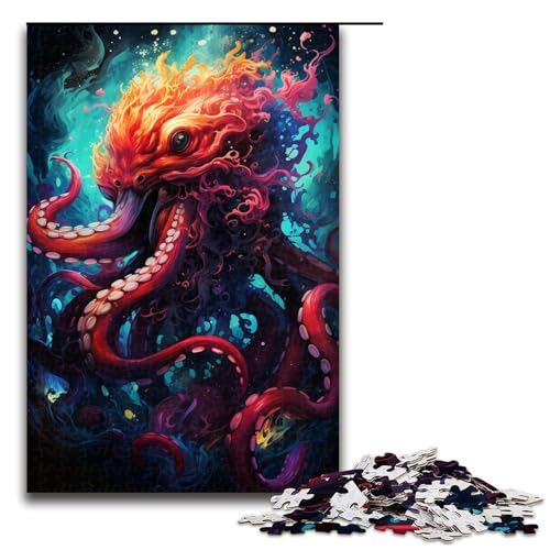 Puzzle 1000 Teile buntes psychedelisches Monster Oktopus Puzzle für Erwachsene hölzernes Lernspiel Herausforderungsspielzeug 75 x 50 cm Puzzle 1000 Teile buntes psychedelisches Monster Oktopus Puzzle für Erwachsene hölzernes Lernspiel Herausforderungsspielzeug 75 x 50 cm von QSYFNBZL