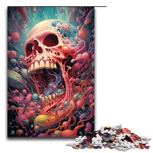 Puzzle 1000 Teile buntes psychedelisches Totenkopf Kunst Puzzle für Erwachsene hölzernes Lernspiel Herausforderungsspielzeug 75 x 50 cm Puzzle 1000 Teile buntes psychedelisches Totenkopf Kunst Puzzle für Erwachsene hölzernes Lernspiel Herausforderungsspielzeug 75 x 50 cm von QSYFNBZL