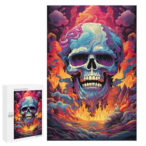 Puzzle 1000 Teile farbenfroh Psychedelischer Fantasy Totenkopf Puzzle für Erwachsene aus Holz Lernspiel Herausforderungsspielzeug 75 x 50 cm Puzzle 1000 Teile farbenfroh Psychedelischer Fantasy Totenkopf Puzzle für Erwachsene aus Holz Lernspiel Herausforderungsspielzeug 75 x 50 cm von QSYFNBZL