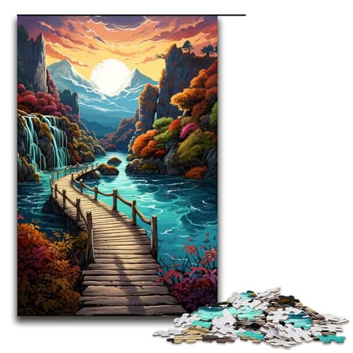 Puzzle 1000 Teile farbenfrohes psychedelisches Puzzle mit Plitvicer Seen für Erwachsene aus Holz Lernspiel Herausforderungsspielzeug 75 x 50 cm Puzzle 1000 Teile farbenfrohes psychedelisches Puzzle mit Plitvicer Seen für Erwachsene aus Holz Lernspiel Herausforderungsspielzeug 75 x 50 cm von QSYFNBZL