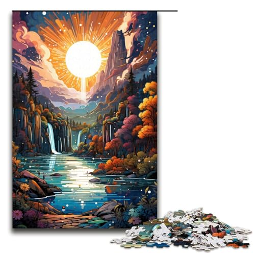 Puzzle 1000 Teile farbenfrohes psychedelisches Puzzle mit Plitvicer Seen für Erwachsene aus Holz Lernspiel Herausforderungsspielzeug 75 x 50 cm Puzzle 1000 Teile farbenfrohes psychedelisches Puzzle mit Plitvicer Seen für Erwachsene aus Holz Lernspiel Herausforderungsspielzeug 75 x 50 cm von QSYFNBZL
