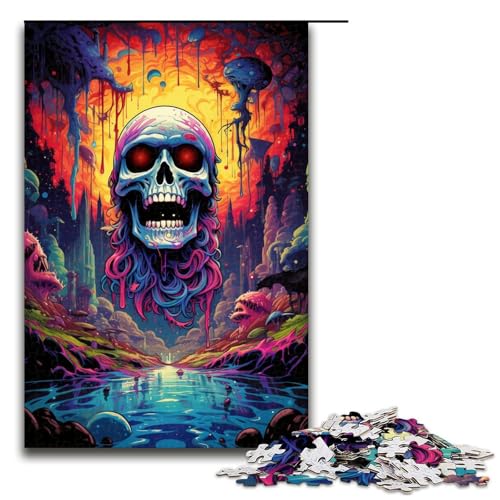 Puzzle 1000 Teile farbenfrohes psychedelisches Totenkopf Puzzle für Erwachsene aus Holz Lernspiel Herausforderungsspielzeug 75 x 50 cm Puzzle 1000 Teile farbenfrohes psychedelisches Totenkopf Puzzle für Erwachsene aus Holz Lernspiel Herausforderungsspielzeug 75 x 50 cm von QSYFNBZL