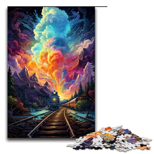 Puzzle 1000 Teile farbenfrohes psychedelisches Zug Puzzle für Erwachsene hölzernes Lernspiel Herausforderungsspielzeug 75 x 50 cm Puzzle 1000 Teile farbenfrohes psychedelisches Zug Puzzle für Erwachsene hölzernes Lernspiel Herausforderungsspielzeug 75 x 50 cm von QSYFNBZL