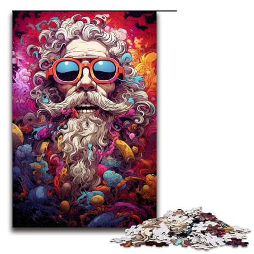 Puzzle 1000 Teile farbenfrohes psychedelisches altes Mann Puzzle für Erwachsene hölzernes Lernspiel Herausforderungsspielzeug 75 x 50 cm Puzzle 1000 Teile farbenfrohes psychedelisches altes Mann Puzzle für Erwachsene hölzernes Lernspiel Herausforderungsspielzeug 75 x 50 cm von QSYFNBZL
