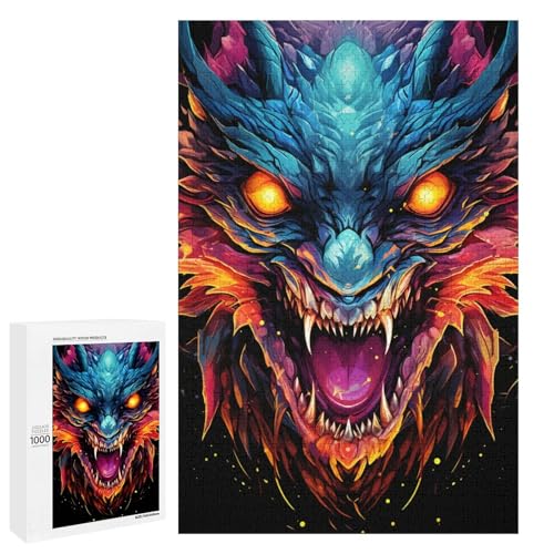 Puzzle 1000 Teile farbenfrohes psychedelisches kosmisches Drachen Puzzle für Erwachsene hölzernes Lernspiel Herausforderungsspielzeug 75 x 50 cm Puzzle 1000 Teile farbenfrohes psychedelisches kosmisches Drachen Puzzle für Erwachsene hölzernes Lernspiel Herausforderungsspielzeug 75 x 50 cm von QSYFNBZL
